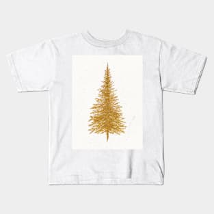 Gold Christmas Tree Kids T-Shirt